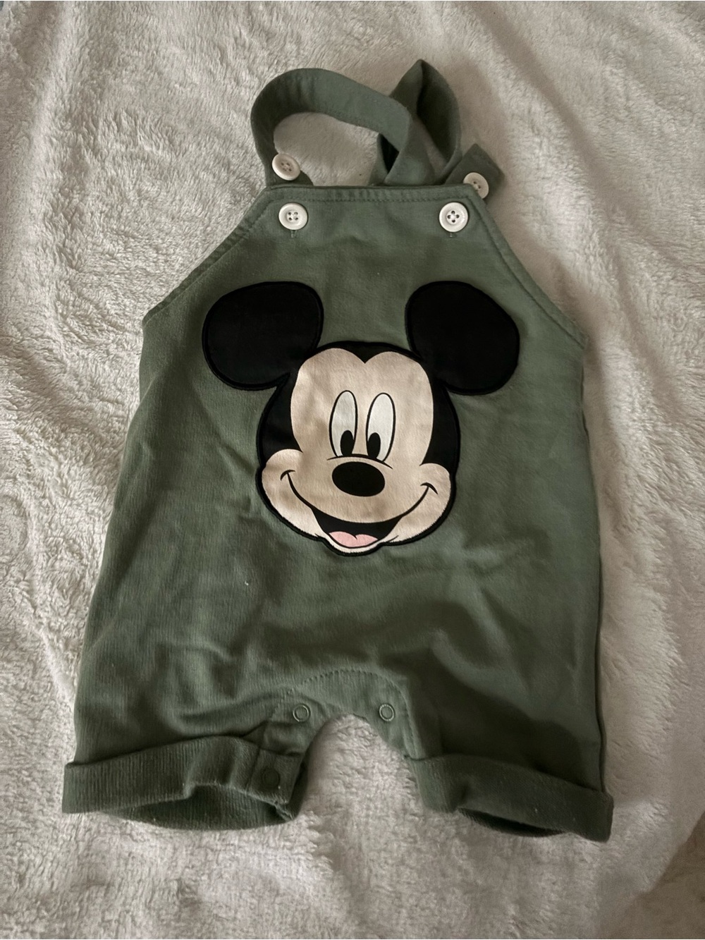 Green Mickey Mouse Cotton Romper Overalls for Kids
